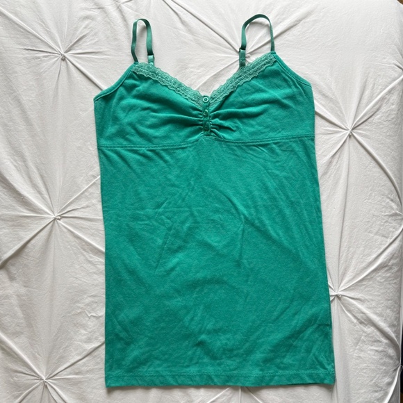 y2k teal Bluenotes lace cami henley tank - Picture 3 of 7